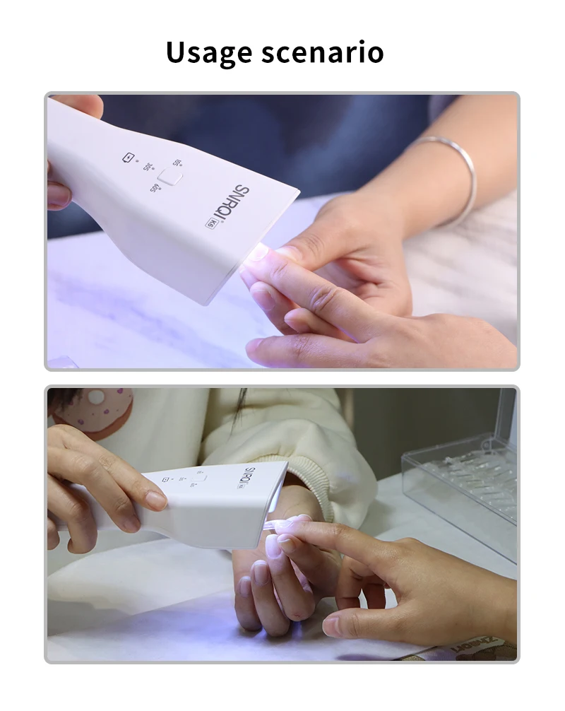 UV & LED Cordless Nail Lamp Build-in Battery Rechargeable Handheld Wireless Plastic for Nail Gel Using Equipment for Nail Design
