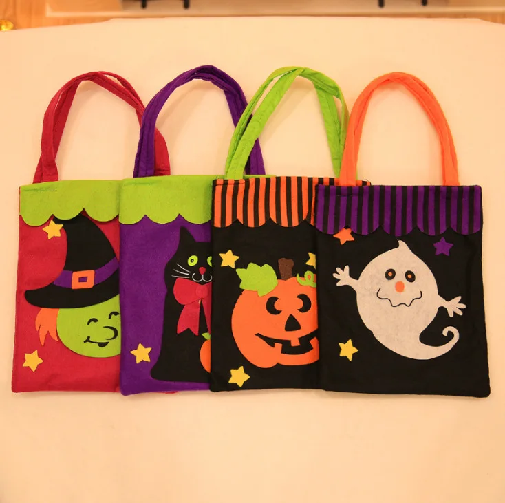 Non-woven Fabrics Pumpkin Bat Ghost Spider Gift Bags Halloween Props Children Toys Candy Bag Halloween Tote Bag