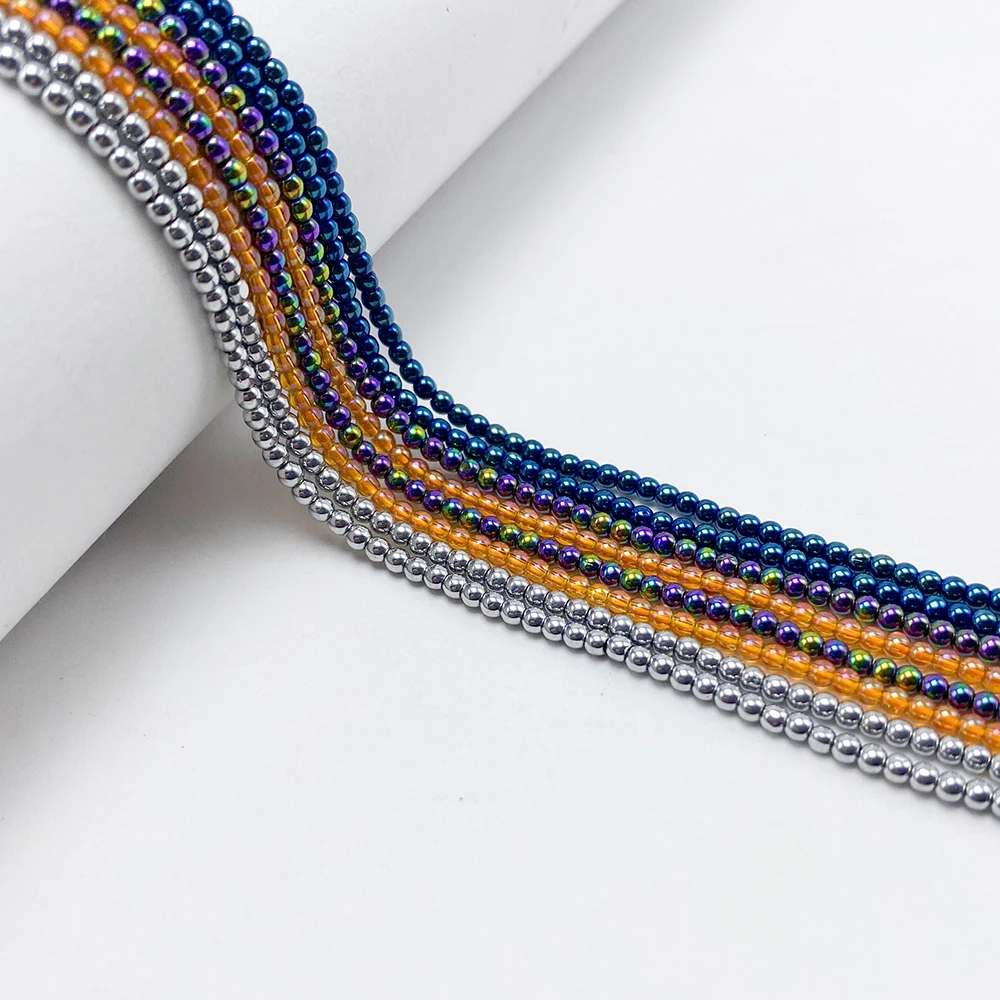 DIY Glass Loose Beads for Jewelry Making 14 inches