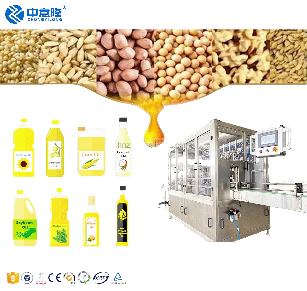 Automatic Olive Sunflower Edible Oil Filling Capping packing Machine For Cooking Oil Production Line