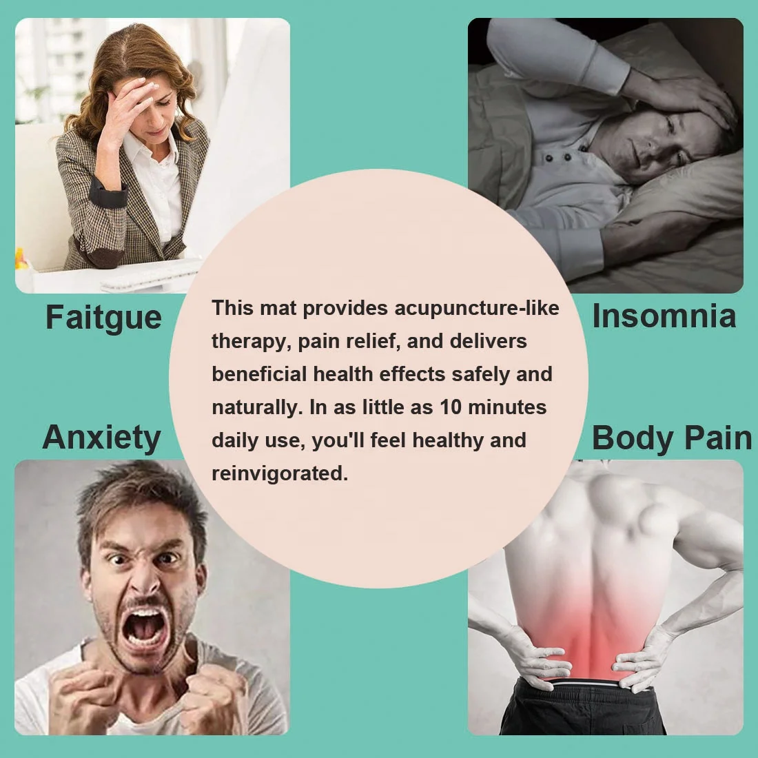 
Drop Shipping Thicken Organic Cotton Body Foot Massage Acupressure Mats Bed of Nails Yoga Acupressure Mat and Pillow Set Long 