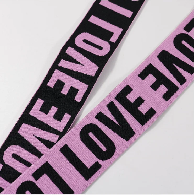Fashion Elastic Band Letters Jacquard LOVE 38mm Width Elastic Bands Webbing
