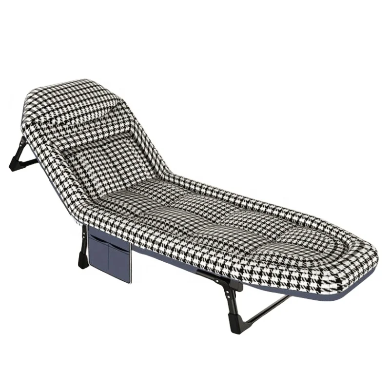 Factory Adjustable 5 Positions Adults Chaise Lounge Chair With Mattress for Lightweight Folding Bed  for Office Home Outdoor