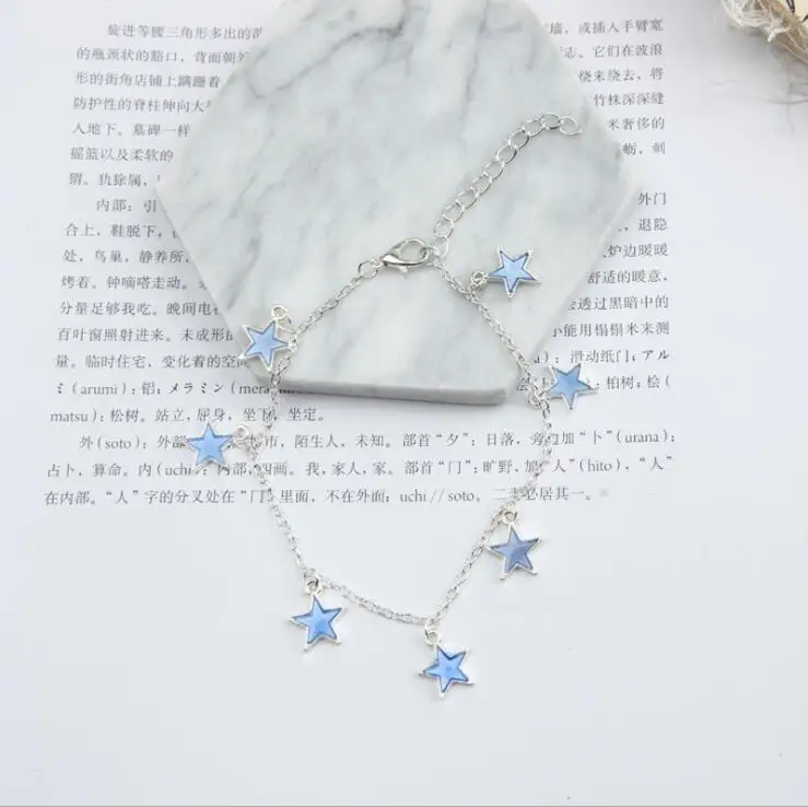 Vintage Beach Style Stars Anklets Bracelet For Women Boho Pendant Luminous Anklet Foot Jewelry