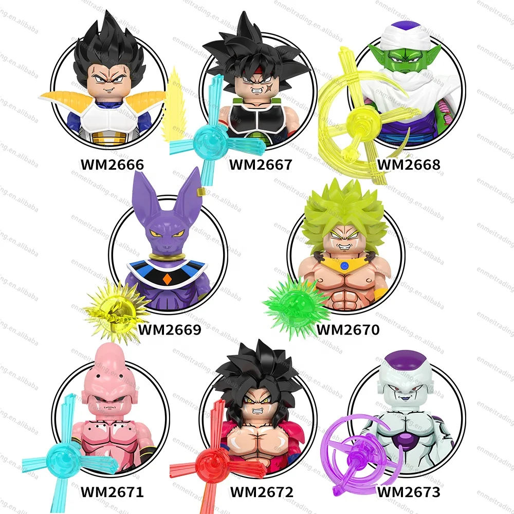 WM Blocks Anime mini action figures DBZ Dragon with ball Goku Mini Toys Building Blocks sets for blind box custom figurine