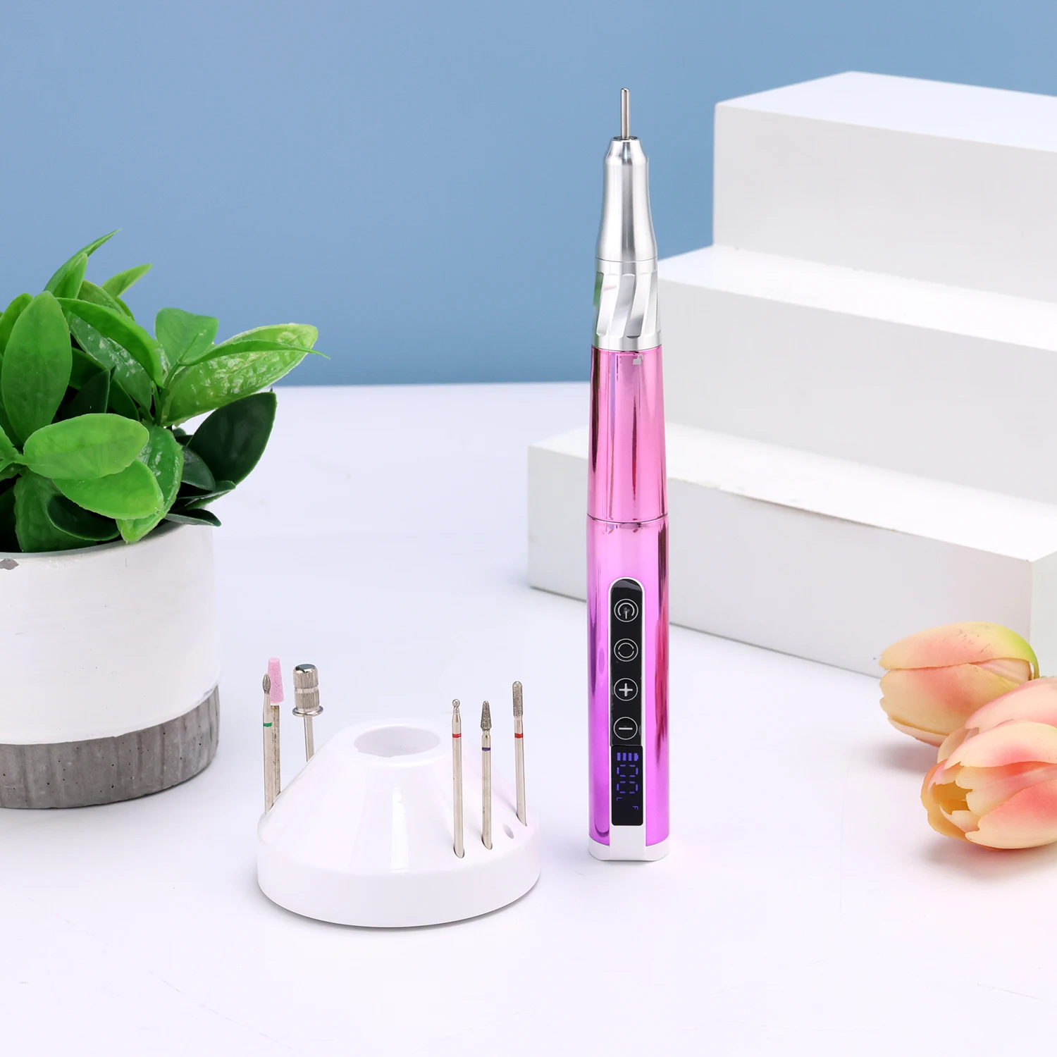 Professional Nail Drill Pen Private Label Handpiece Cordless Portable Rechargeable Nail Drill File 35000RPM