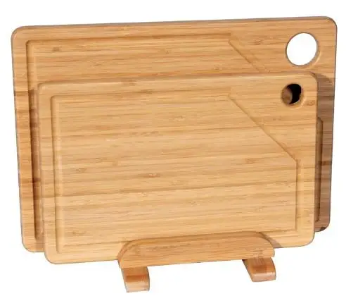 Kitchen cheese bamboo cutting board set
