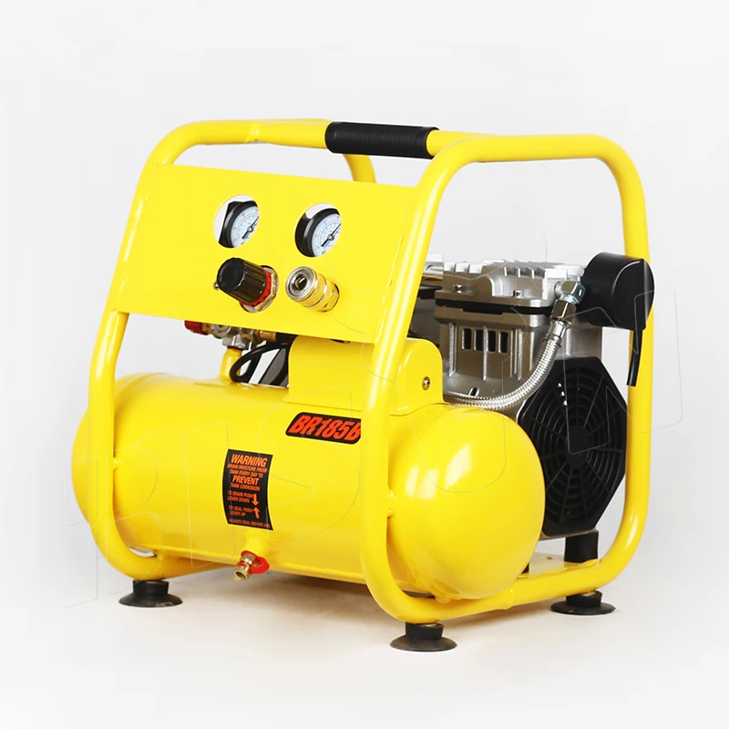 Bison Small Air Compressor 220V 6L Mobile Mini Silent Electrical Oil Free Air Compressor