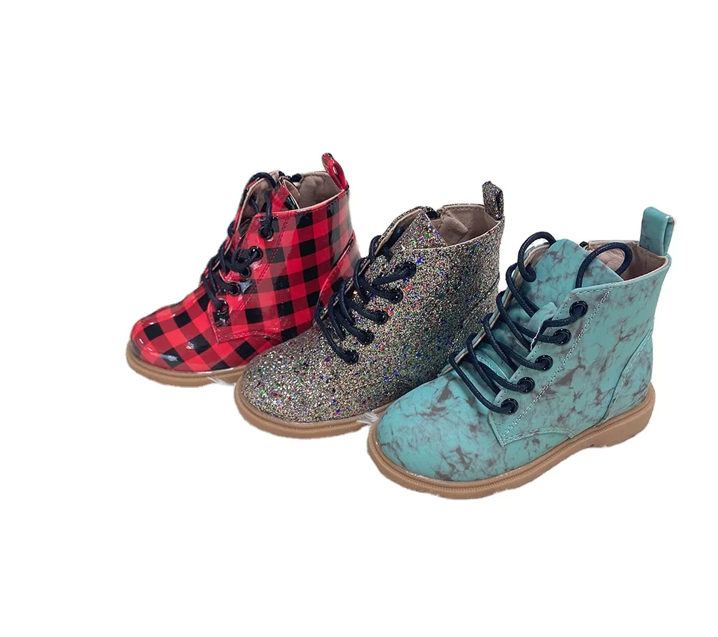 Cow print boots Autumn and Winter Girls bling boots unisex kids red plaid christmas boots style of 2021