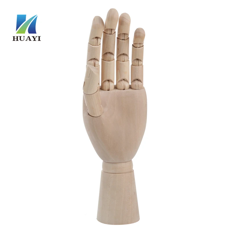 High Quality Factory Direct Supply Beech Toy Mannequins Wooden Articulated Hands Wood Handmade Model Polished HUAYI as Picture