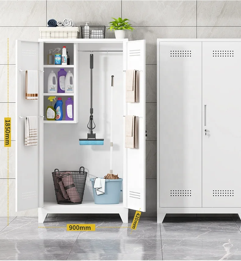 Janitorial Closet Tool Storage Cabinet Iron Steel Tool Chest Workshop Customizable Janitorial Cabinet Steel Cart ALL ONE TECH