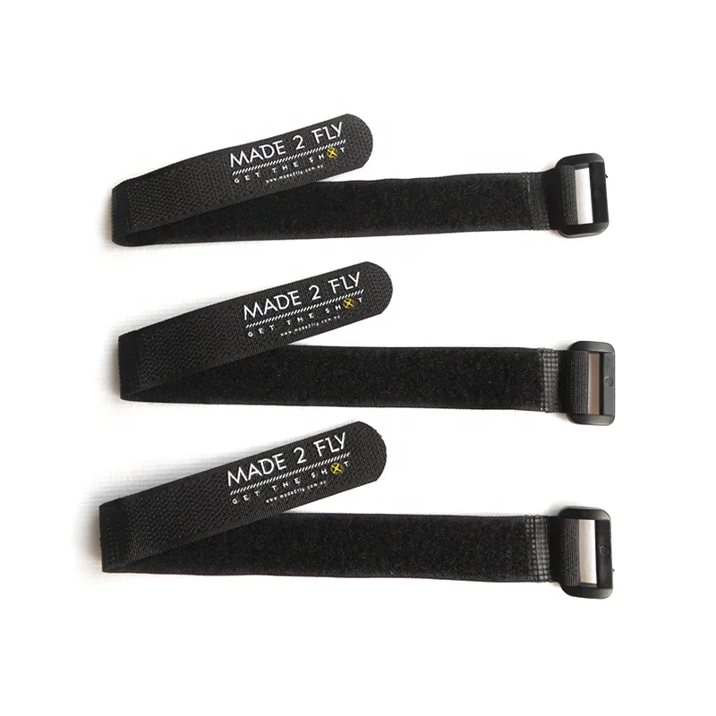 Multipurpose black hook and loop strap with logo printing