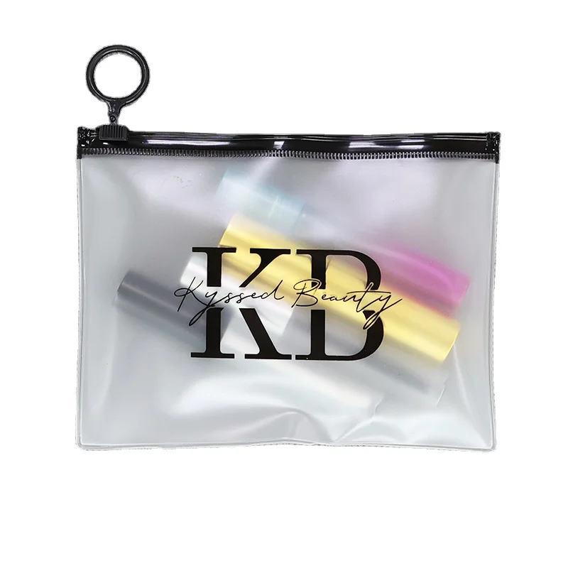 Transparent Zipper Clear PVC OEM  Lady Custom Makeup Bags Prints Logo Cosmetics Bag