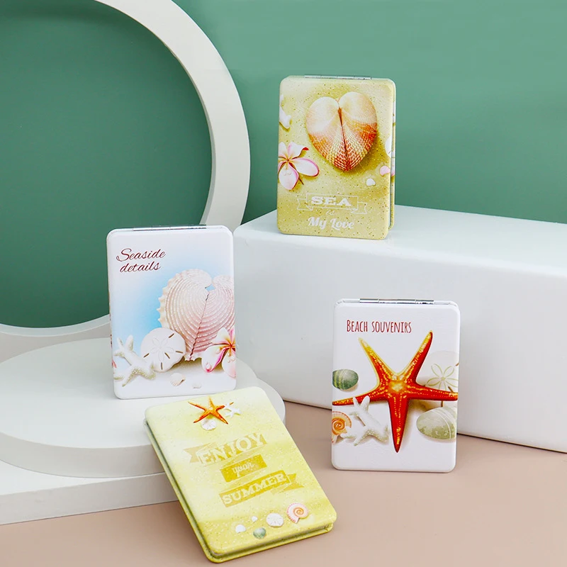 Customized Double Sides PU Leather Cover Magnifying Vanity Mirror Pocket Makeup Mirror for Gift Souvenir