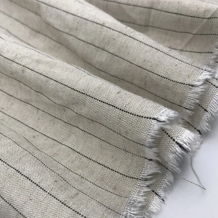 Wholesale Price Linen Cotton Multi Color Stripe Fabric Yarn Dyed Linen Fabric For Shirts Home Textile