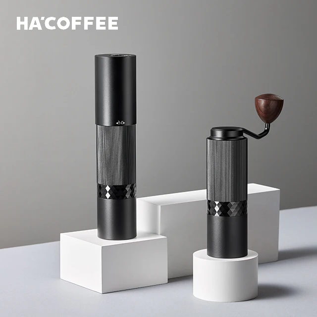 Ama Hot Selling Portable Hand Grinder Stainless Steel Blades Electric and Manual Dual Purpose Coffee Grinder