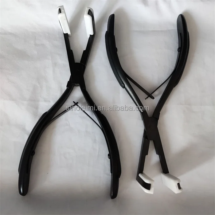customized Professional hair pliers 4.5cm Deck Shape Stainless Steel Hair Extension Pliers Ergonomic Design For Tape Hair