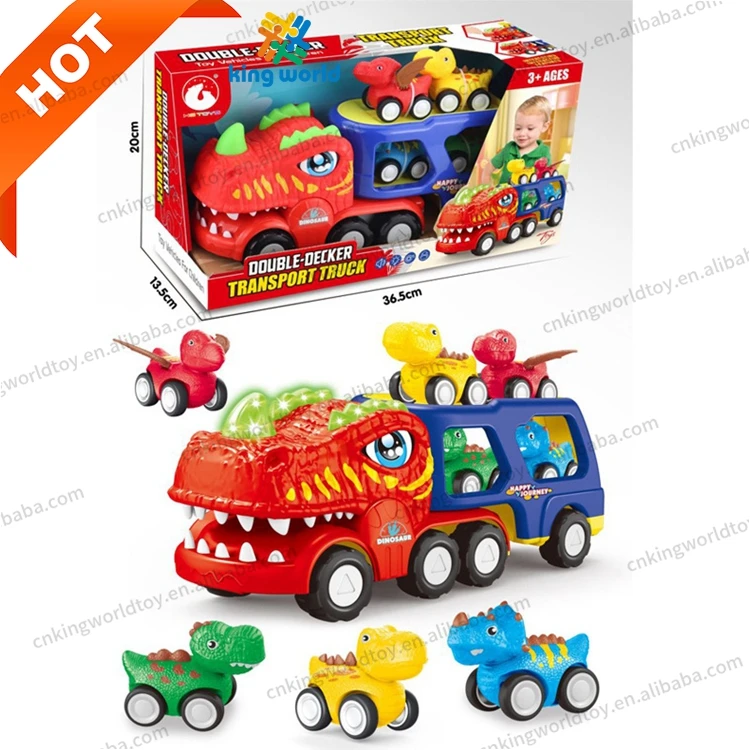 Toddler Car 5-in-1 Dinosaur Vehicle Trucks Toys with Sounds & Lights Toys for Boys Dinosaur Toys for Kids