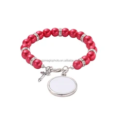Custom Photo Rosary Bead Bracelet Sublimation Rosary Bracelet