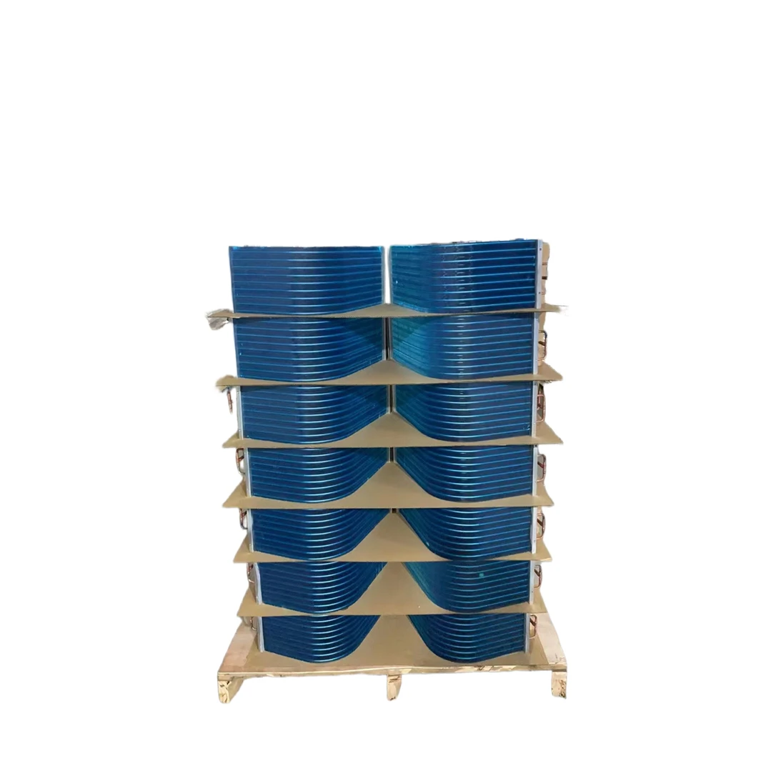 Fin plate evaporator heat exchanger for air condition cooling unit