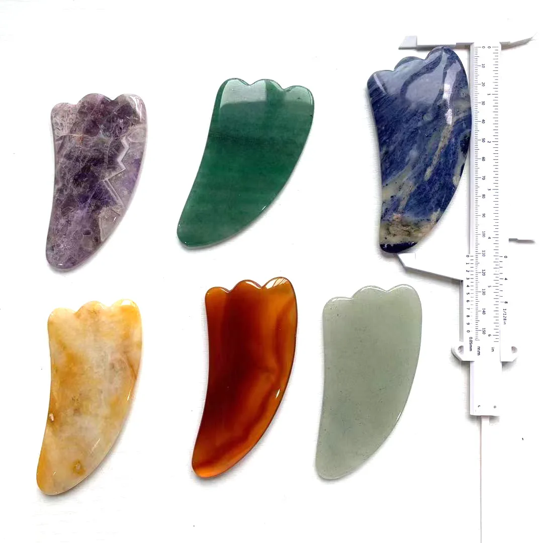 
Wholesale Natural Crystal Quartz Gua Sha Board Beauty Scrapping Plate Guasha Massager_XCG 
