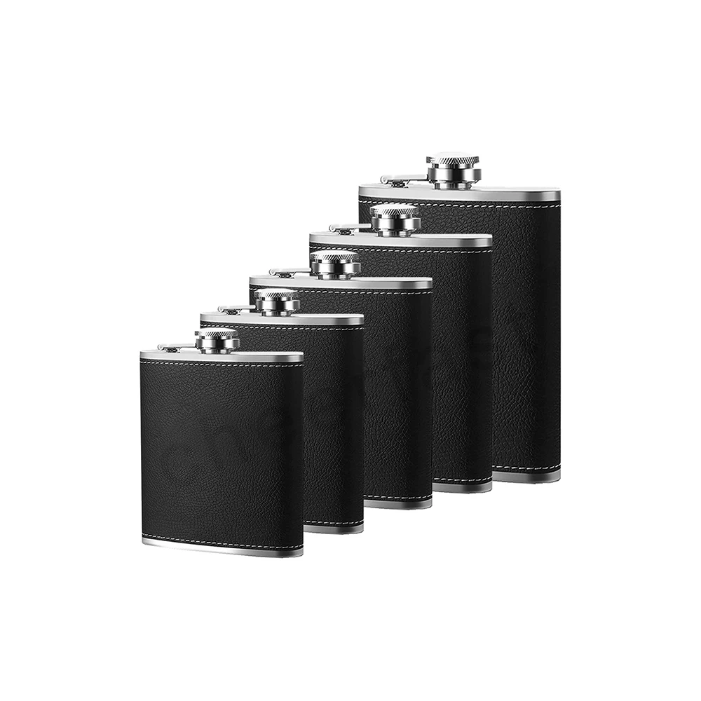 Wholesale Customize Silver Metal Reusable 6Oz Whiskey Food Grade With Captive Top Portable Stainless Steel Outdoor Hip Flask