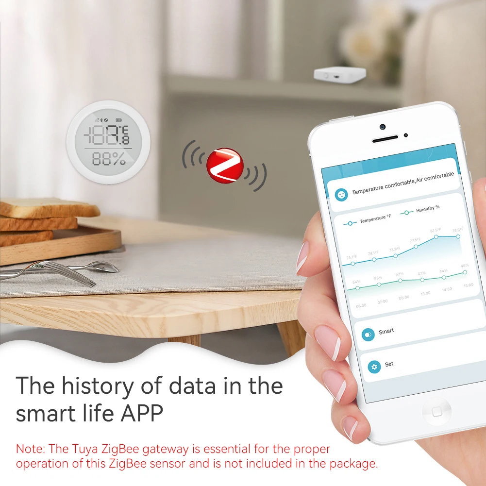 2023 newest wireless Zigbee smart home Temperature and humidity sensor GS-KCTW1Z-01