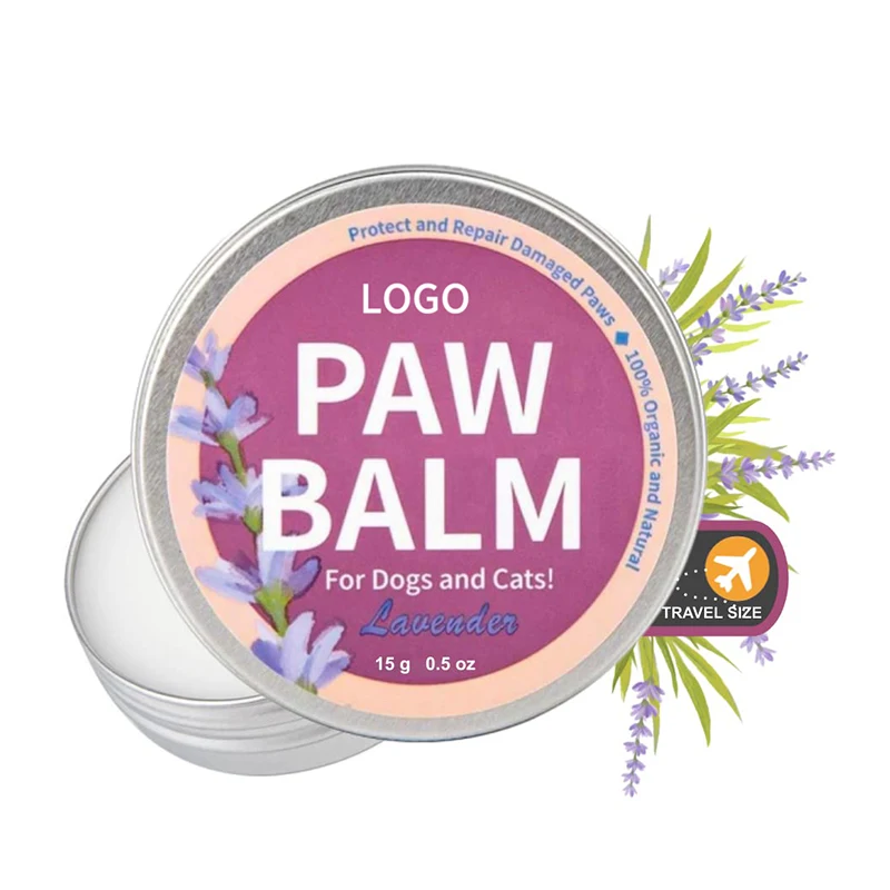 Private Label Lavender Organic Paw Balm Natural Cat Paw Balm White Beeswax Vitamin E Aloe Sunflower Seed Oil