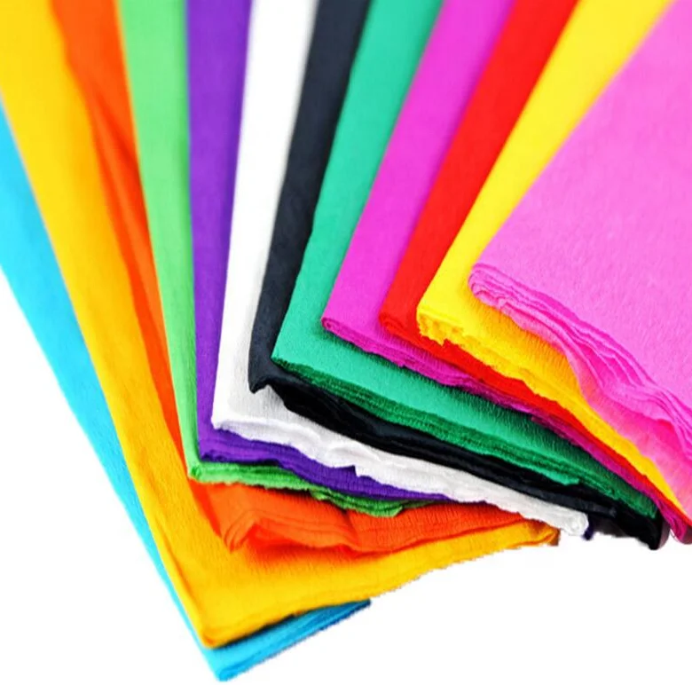 Factory price beautiful coloured flower wrapping roll decoration crepe paper