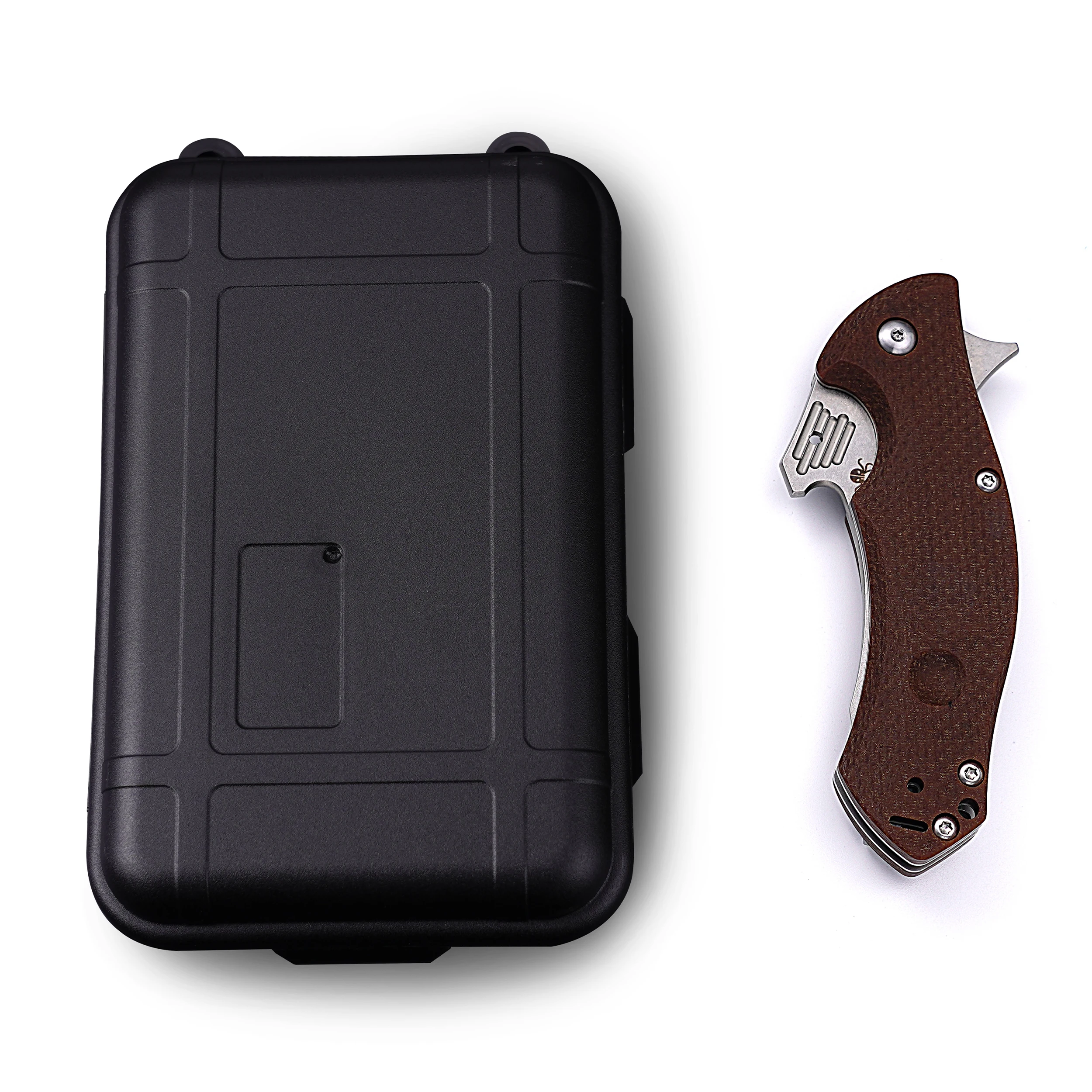 High Quality S35VN Steel Blade EDC Knife Outdoor Tool Folding Pocket Knife with Brown Linen Micarta Handle