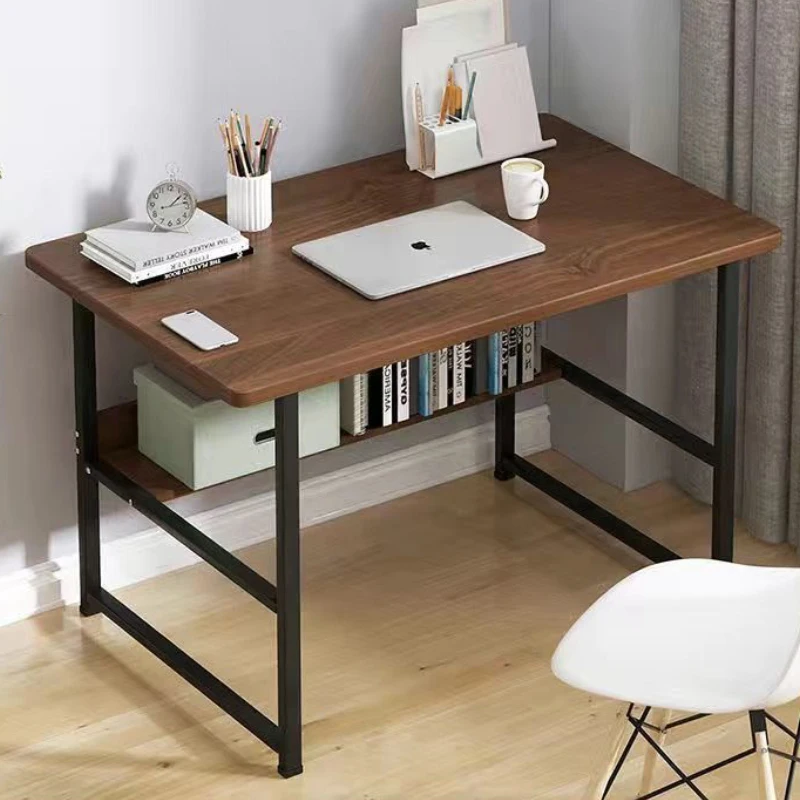 Cheap wooden top and metal leg storage drawer home computer table study desk for student