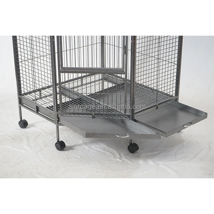 Wholesale Comfortable Bird Pet Cages Black Metal Large Folding Love Birds Cages