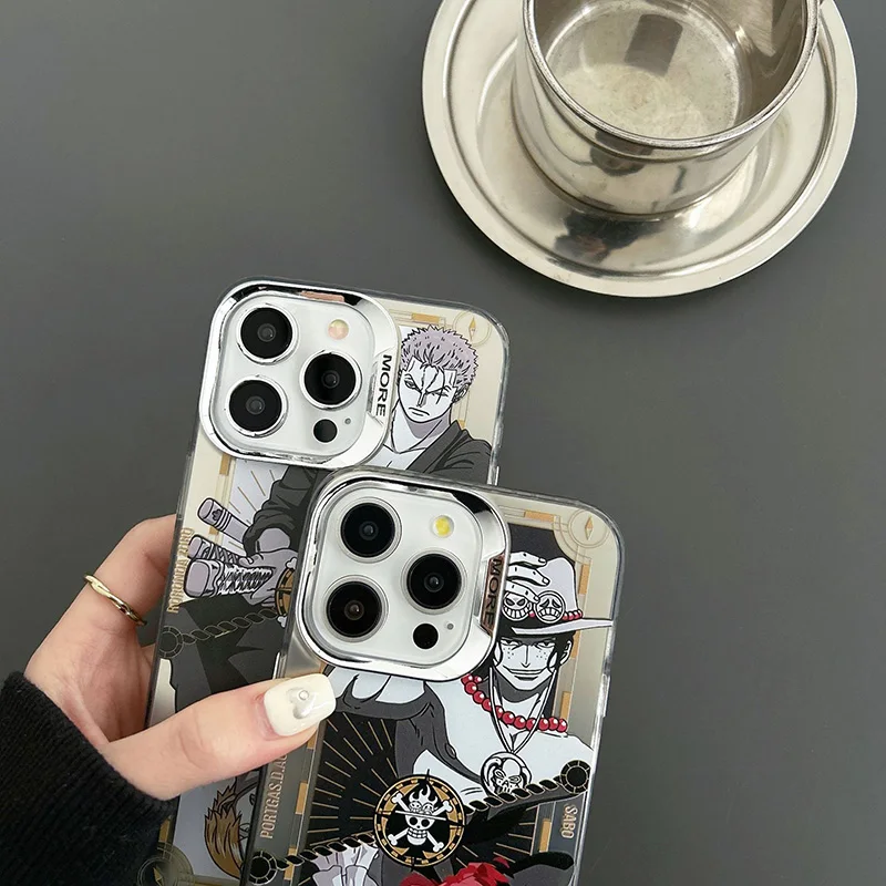 Newest Design Phone Cases For iPhone XR 11 12 13 14 15 Plus Pro Max Cartoon Anime One Pieces Zoro Ace Protector Shockproof Cover