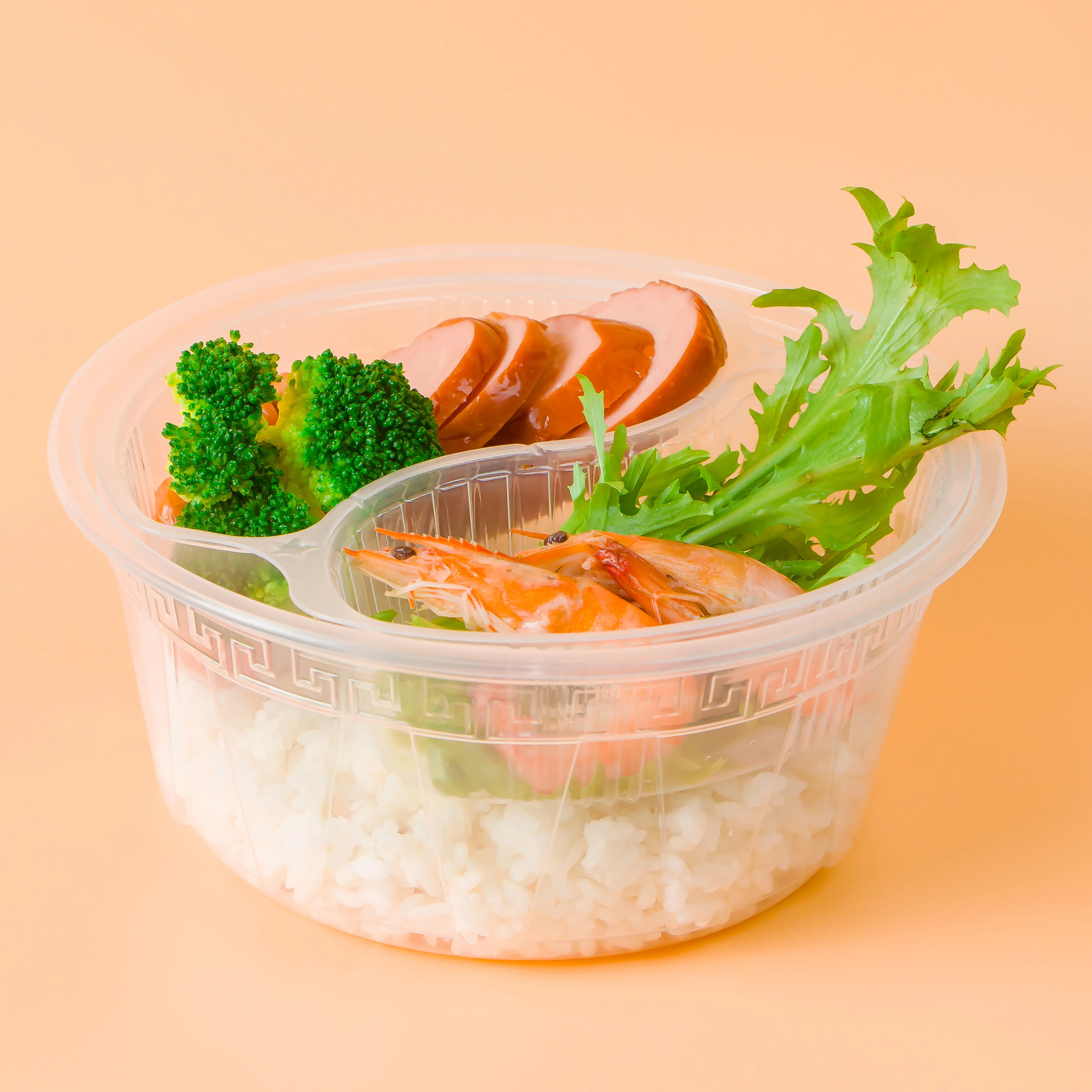 Одноразовая миска 41 унция/50 унций/58 унций/66 унций, пластиковый круглый контейнер с крышкой высокого качества