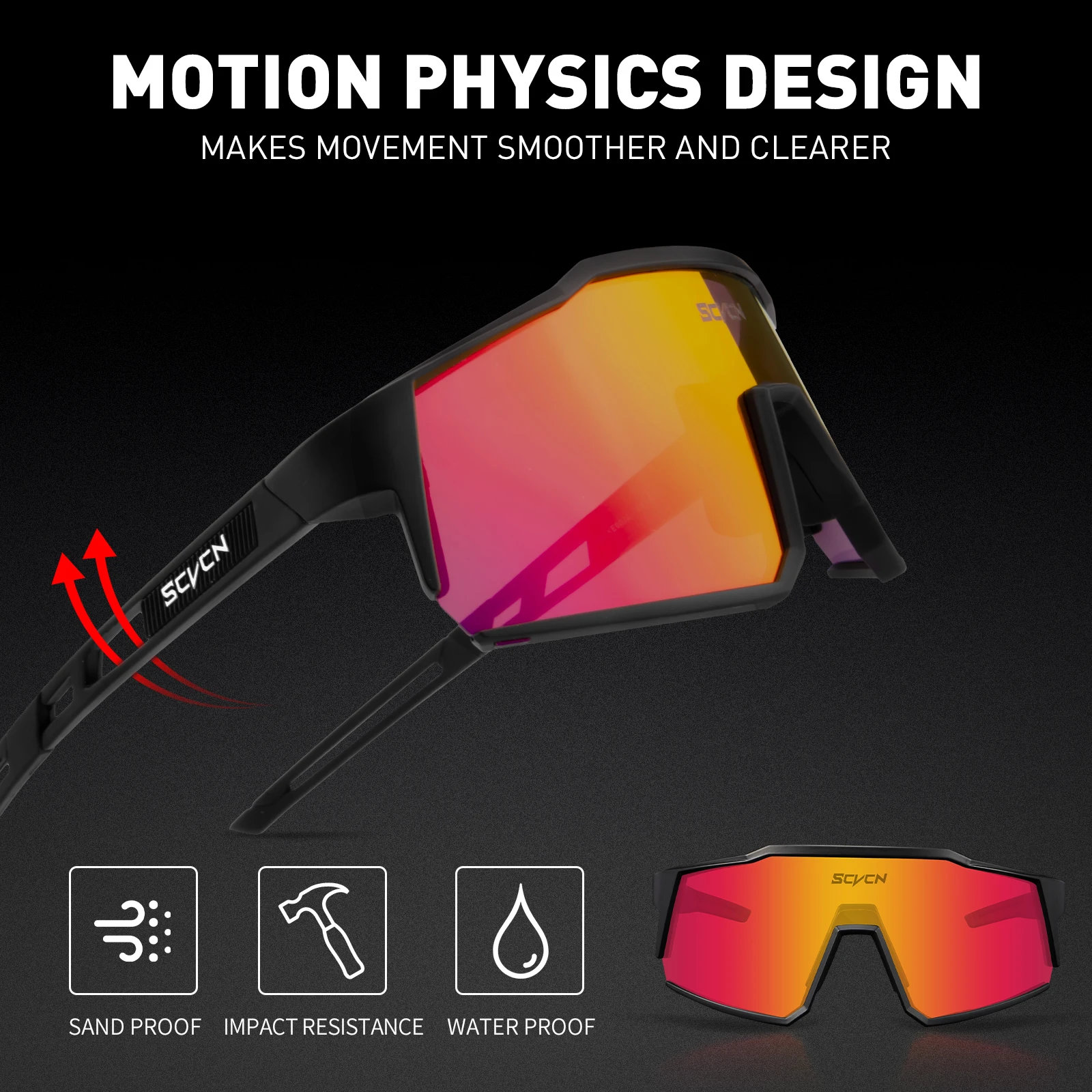 2022 SCVCN Polarized Cycling Sunglasses Men Women Outdoor Sport Glasses Running Fishing Eyewear Mountain Bike Bicycle Glasses