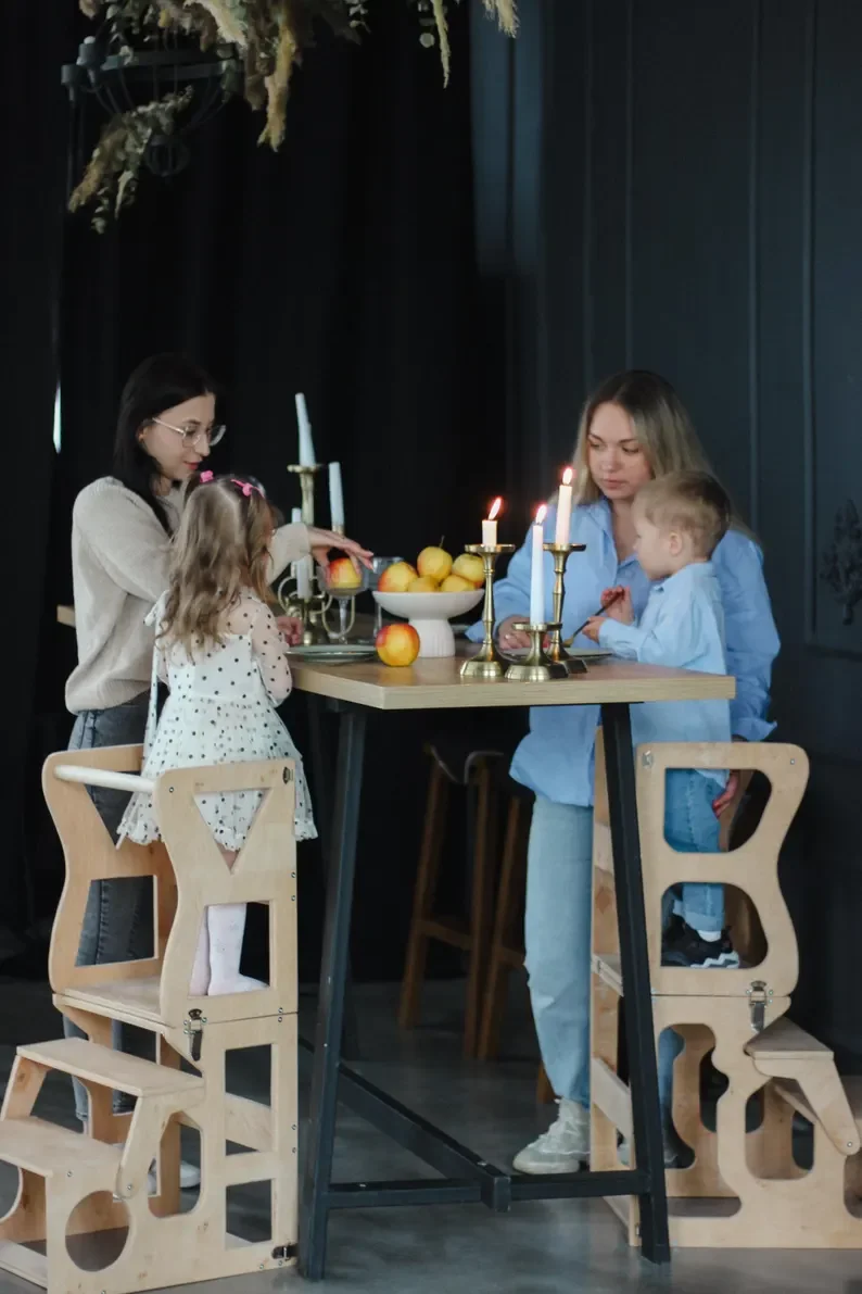 Toddler tower Toddler learning stool Kitchen tower Foldable kitchen tower Montessori learning stool