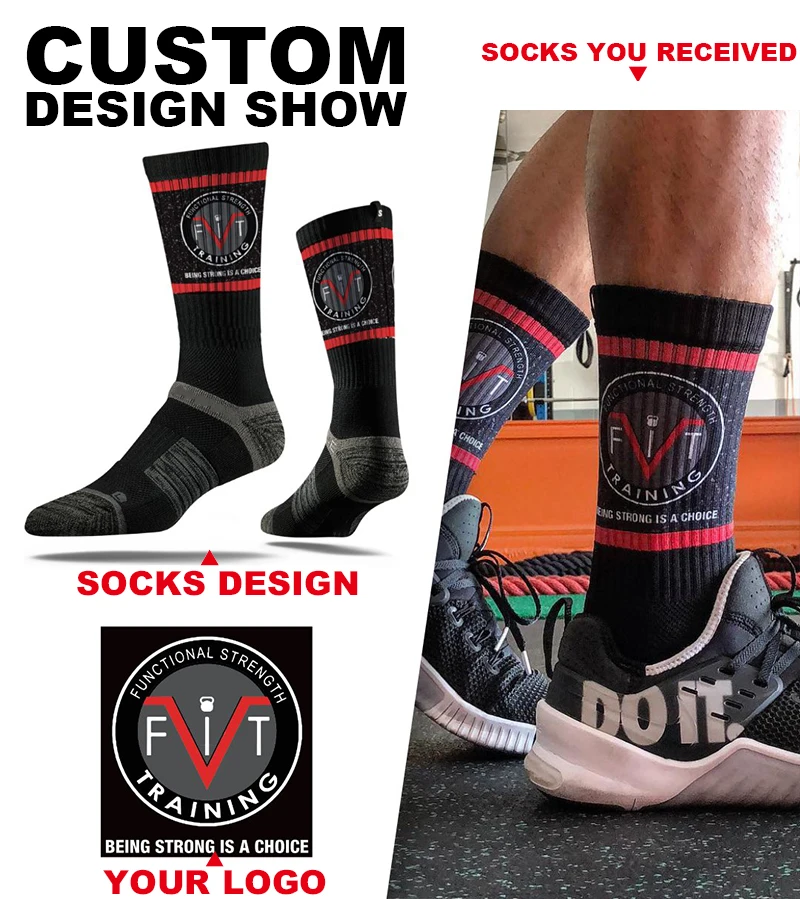 FY 098 OEM designer made your own logo custom team socks custom cotton crew logo sport socks