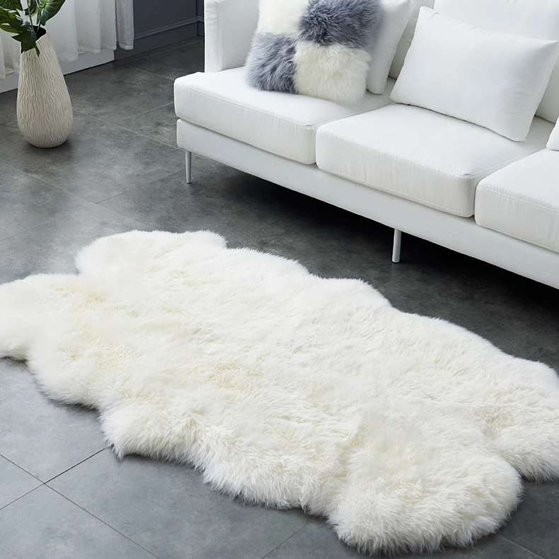 Wholesale  Amazon Hot Sale fluffy shaggy sheep skin  faux fur area living room Carpet Rug