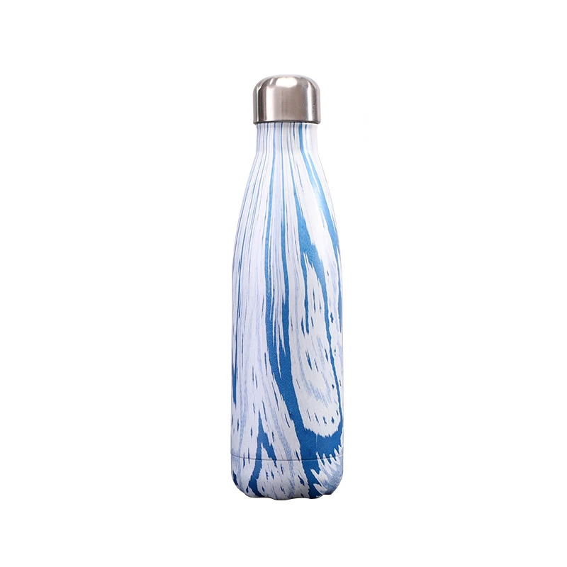 Customized Logo 500ml Double Wall Vacuum Water Bottle 17oz Bpa Free Stainless Steel Insulated Cola Shaped Bottles For Gym Sports