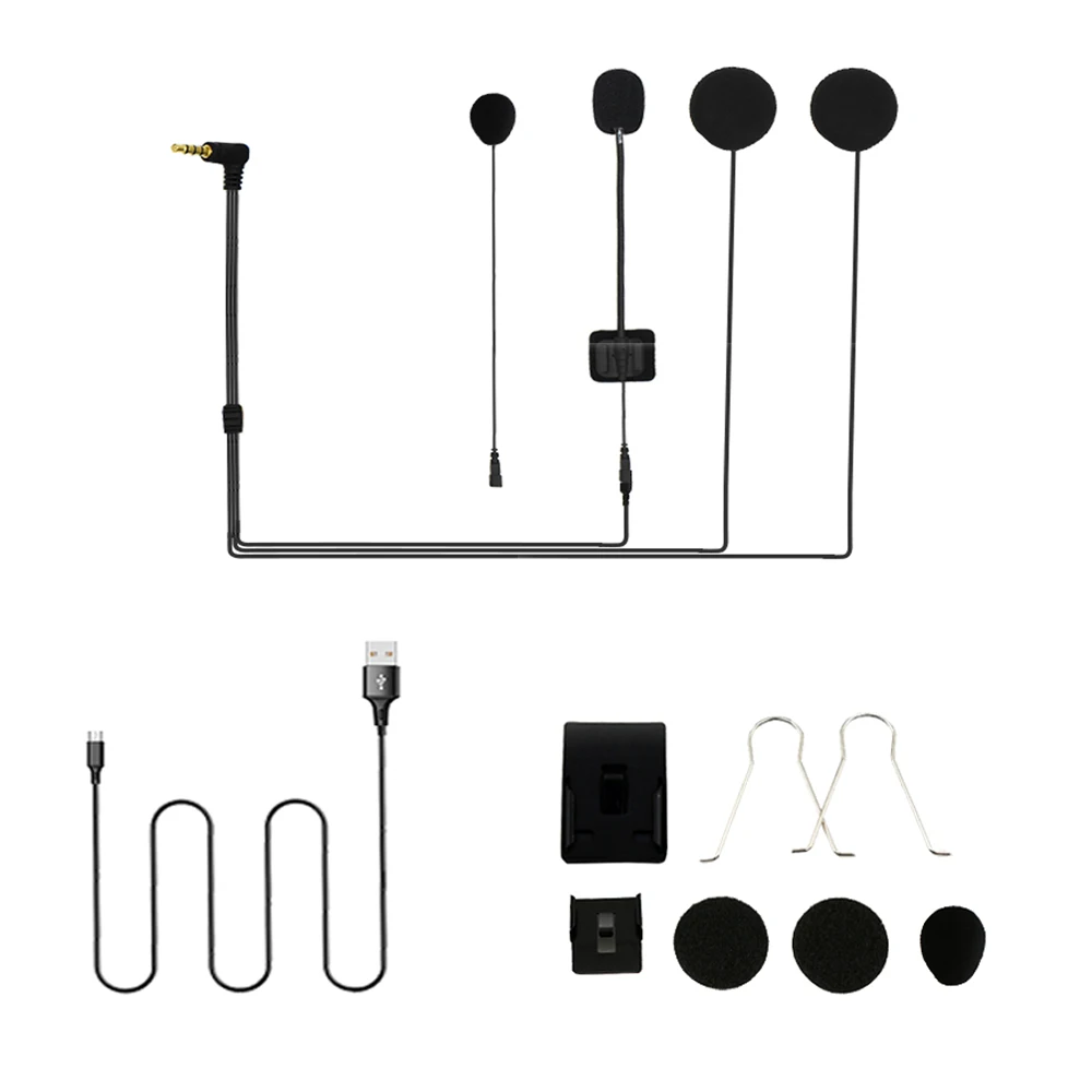 BT helmet intercom wireless for 2 riders 1200m, bike intercom communications music stereo for racing