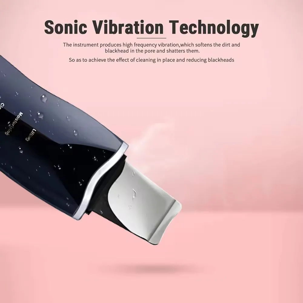 New Ultrasonic scrubber Deep cleansing Face scrubber Cleansing spade Exfoliating scraper Peeling beauty instrument
