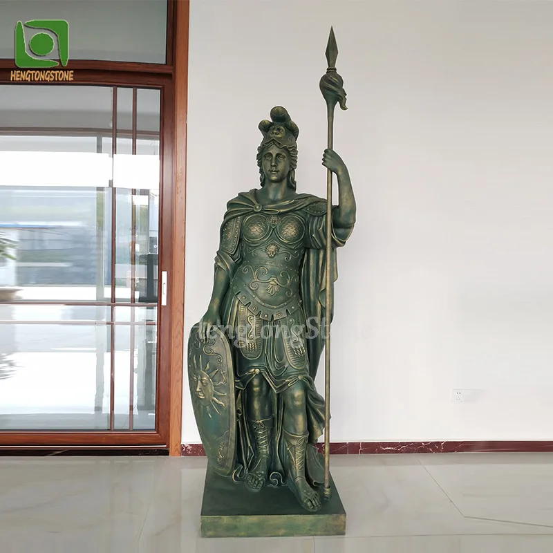 Customized Color Fiberglass Resin Angel Goddess Warrior Knight Statue