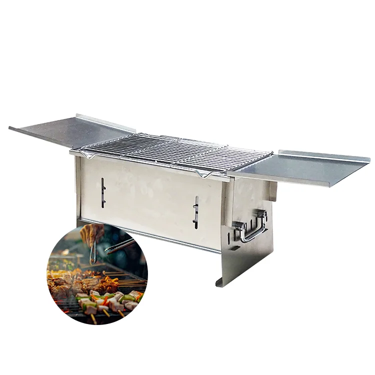 Portable automatic kebab machine for Roasting needles launching shelf adjusting width BBQ grill rolling skewers tools