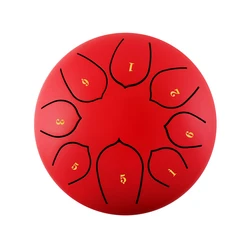 Hand Pan drum custom Logo Percussion Instrument Tongue Drums red for kids Mini Steel Tongue Drum 6 Inch 8 notes handpan