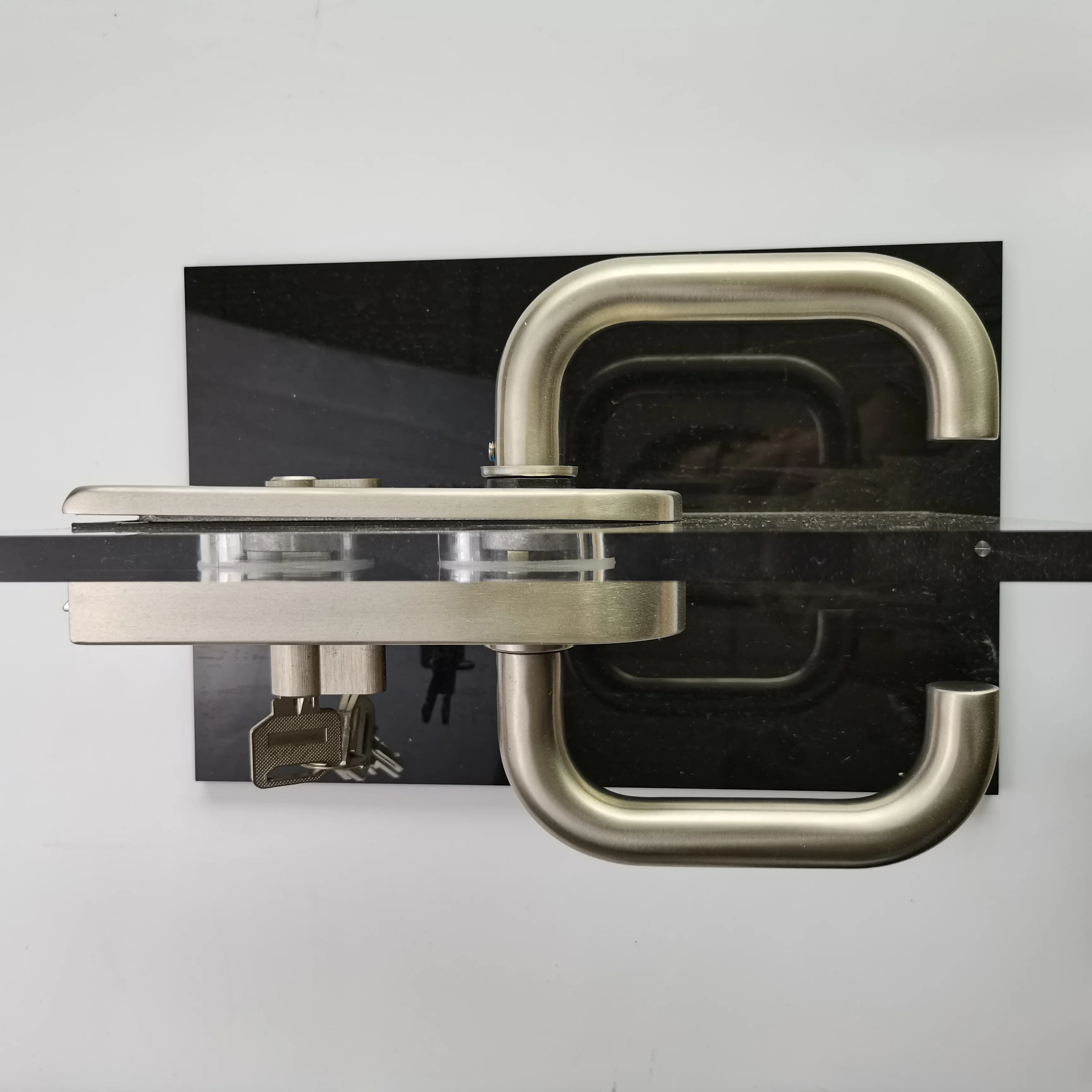 Popular American Office Frameless Glass Sliding Door Handle Lock Glass Sliding Door Lock