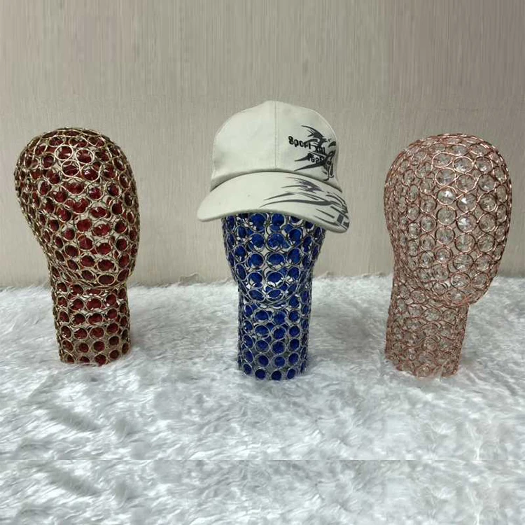 wholesale electroplated metal women wig hat female stand mannequin head