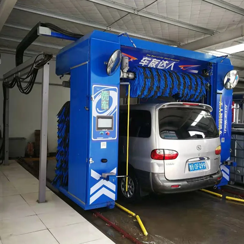 Auto carwash machine for rollover car washing machine with five brushes