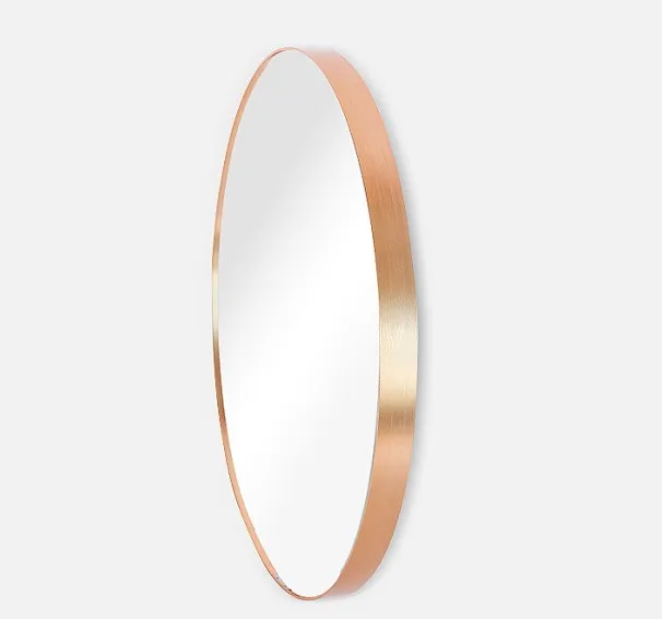 Wholesale vanity bathroom makeup wall decoration round decorative aluminum alloy mirror