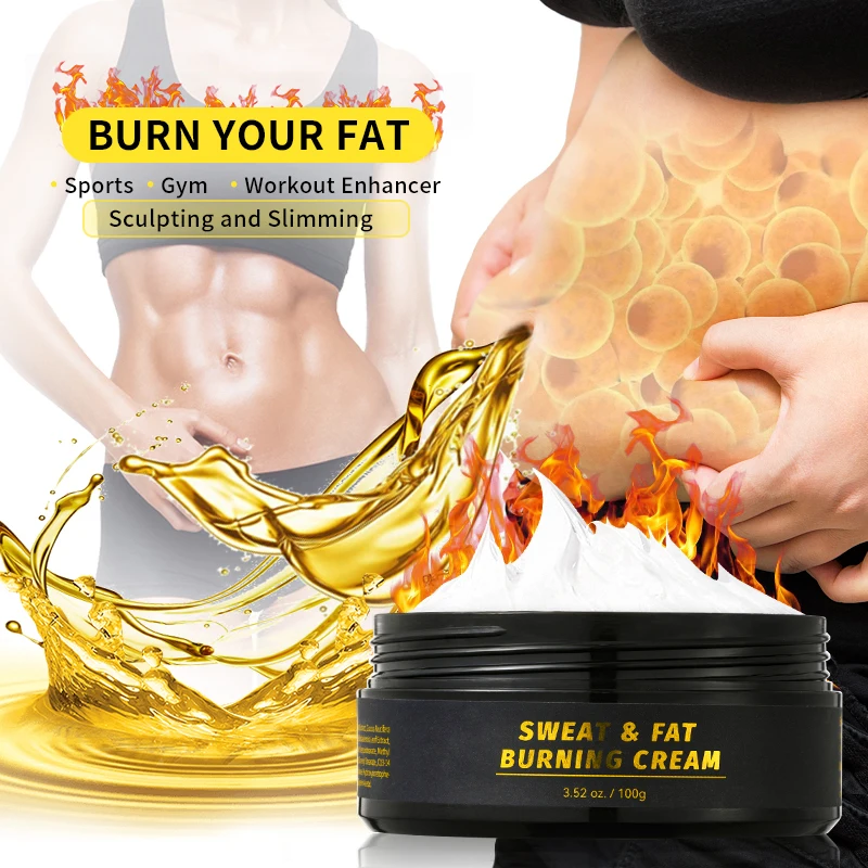 Custom Private Label Natural Organic Quick Sweat Waist Weight Loss Hot Slim Cream Body Belly Fat Burning Slimming Cream