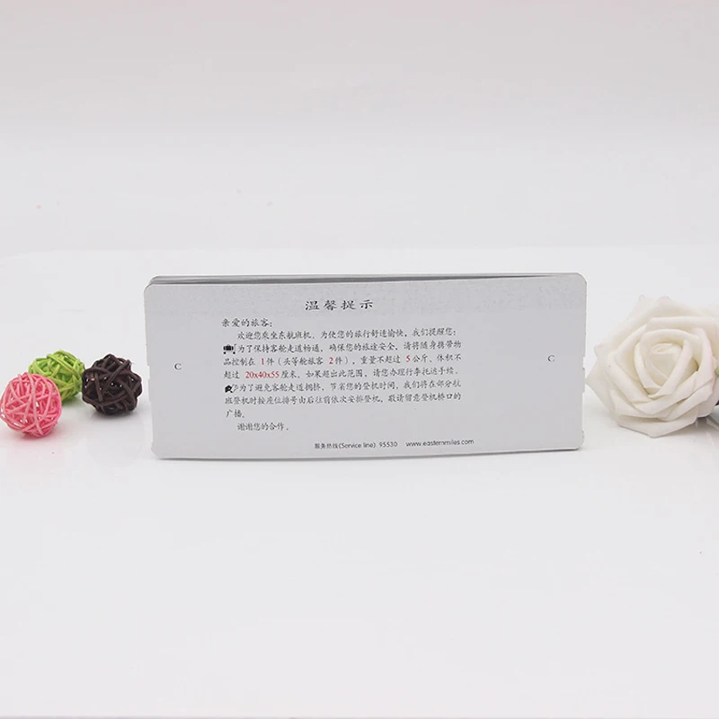 
Eco-Friendly boarding passes flights tickets 